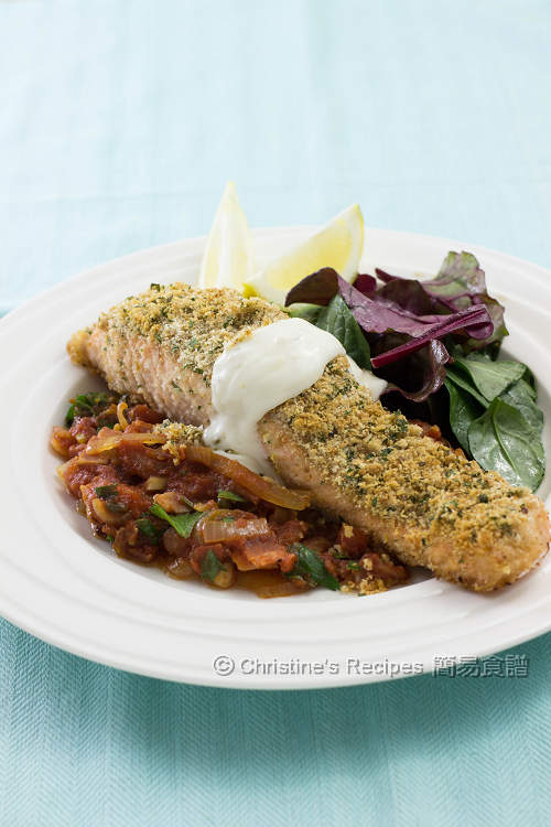 焗香草脆皮三文魚 Baked Salmon with Herb Crust01