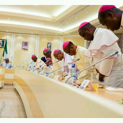President Buhari meets with Catholic Bishops in Aso Rock