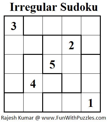 Jigsaw Sudoku or Irregular Sudoku  (Mini Sudoku Series #23)