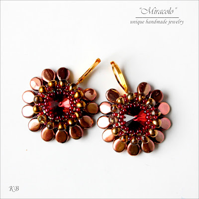 earrings with pip beads, kolczyki z koralikami pip