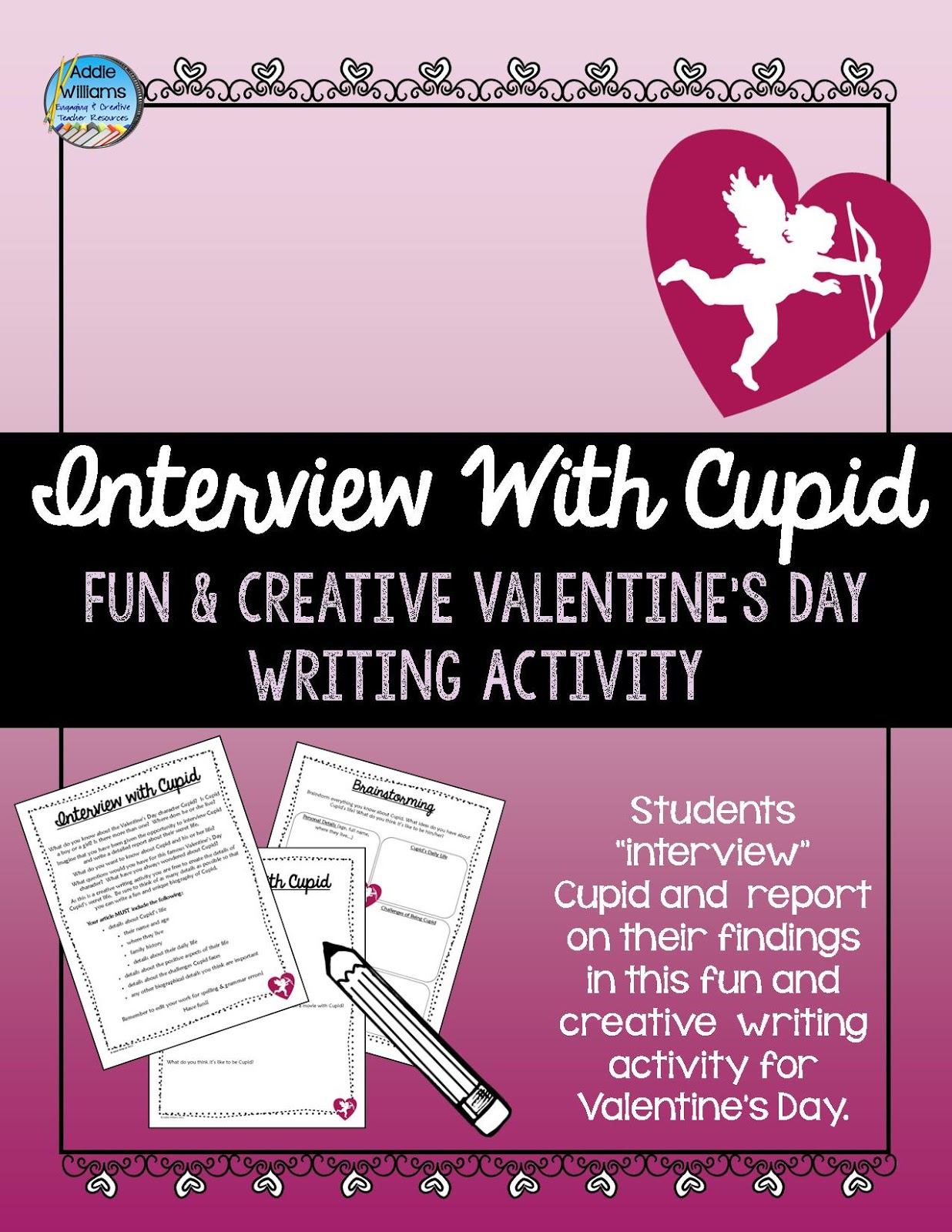 https://www.teacherspayteachers.com/Product/Valentines-Day-Writing-Activity-Interview-With-Cupid-475057