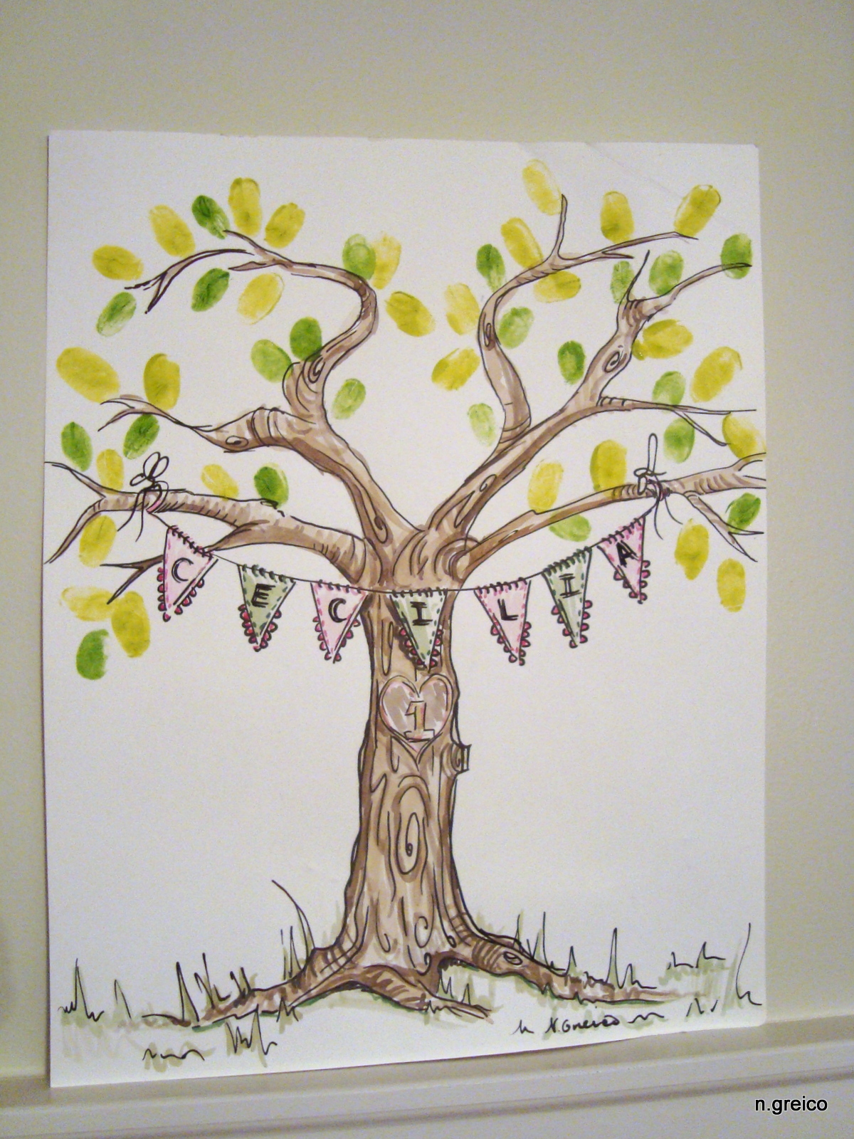 Nicolle Greico Art: Personalized Fingerprint Tree