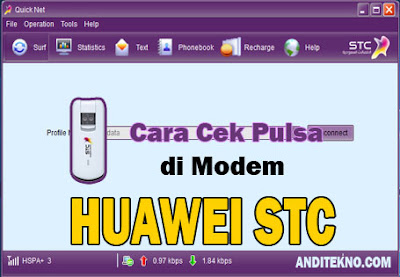 Cara Cek Pulsa di Modem Huawei STC e3276