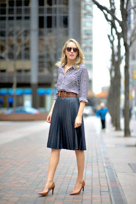 Chiffon pleated midi skirt