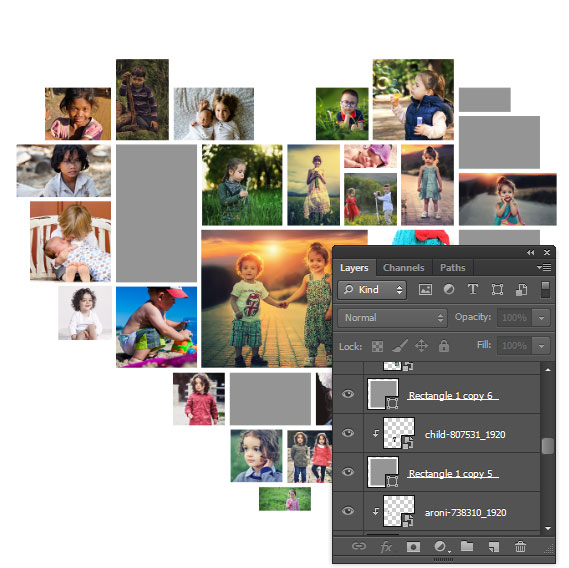 Picture Editing Heart Shaped Collage Template Free