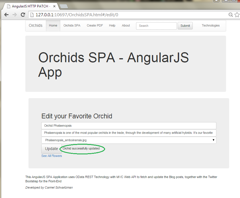 Create an AngularJS SPA with all CRUD functionality connected to an OData RESTful Web API service  17      