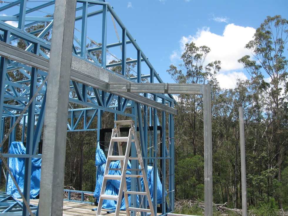 Our OwnerBuilder SteelFrame KitHome in Progress Verandah Beams