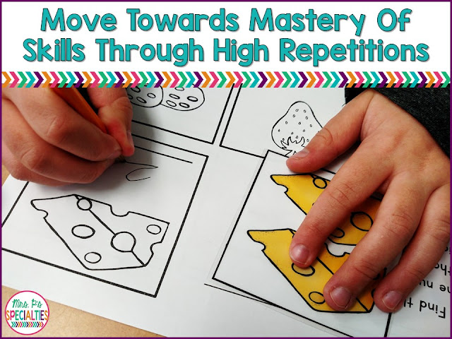 Most students with disabilities need a high level of repetition in order to achieve mastery on a given skill. The tricky part... fitting it in, not boring your students and how and where to find enough of the same tasks. Here are some tips on how to conquer those tricky parts!