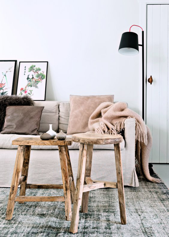 Cozy scandinavian living room via Marie Claire Maison