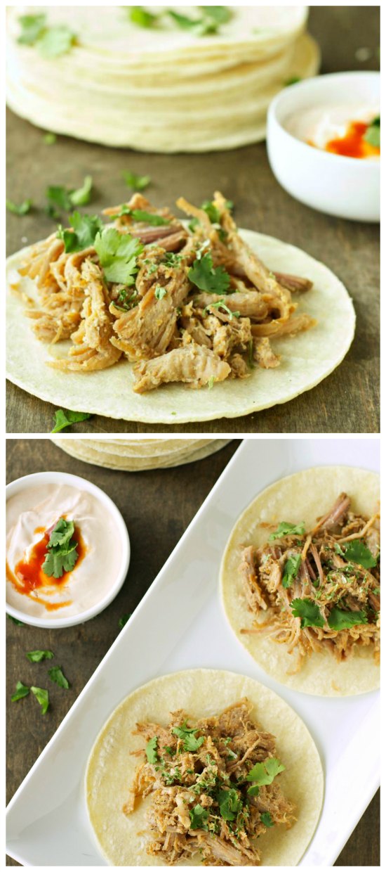 Slow Cooker from Scratch® Slow Cooker Pork Tacos With Adobo Sour Cream