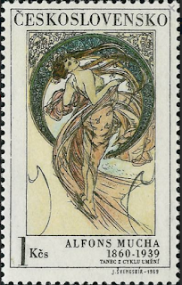 Dance Mucha on stamp