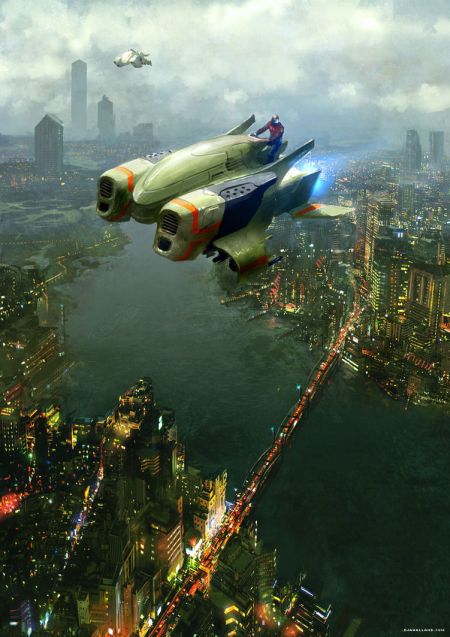 Geoffroy Thoorens djahalland deviantart ilustrações arte conceitual guerras futuristas batalhas tecnologia Nave futurista