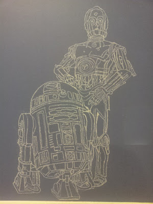 Star Wars Yoda C3P0 R2D2 chalkboard wall diy