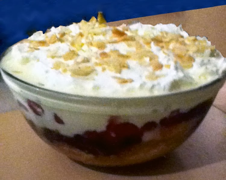 Tipsy Laird Trifle: The classic Scottish boozy trifle of sponge fingers, custard, raspberries and cream topped with almonds that is a must for any Burns Supper