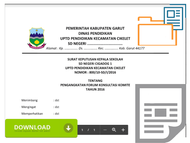 Contoh SK Komite Sekolah Untuk Keperluan KIP Pada Dapodik 2016 - Bahan