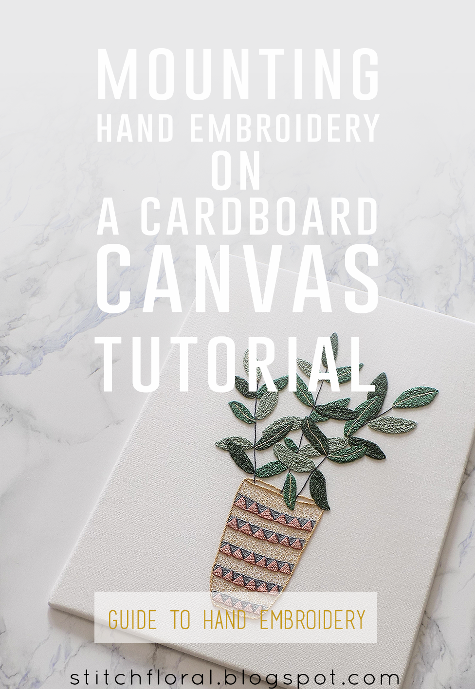 How to mount hand embroidery on a cardboard canvas tutorial Stitch