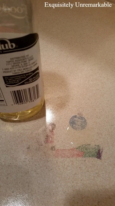 Using Olive Oil To Remove Ink on countertop