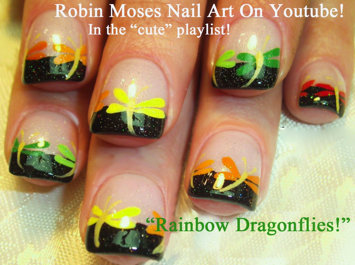 Nail Art by Robin Moses "nail art" "lizard nails" "gecko nails" "cute
