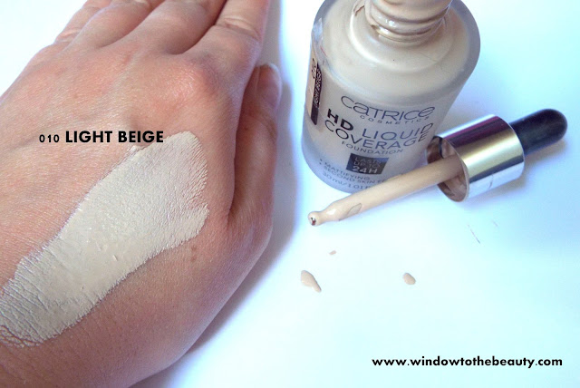 Hd Liquid Coverage Foundation 010 light beige swatches