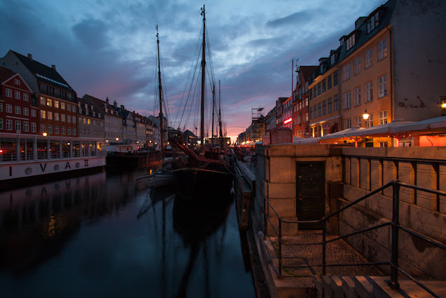 Canale di Nyhavn al tramonto-Copenhagen