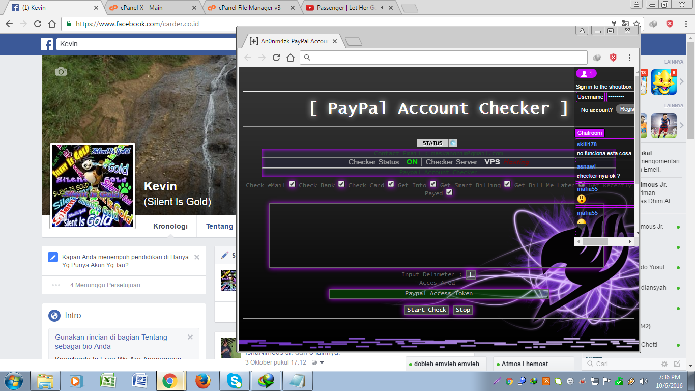 Script PayPal Account Checker An0nm4zk - Lobang Cacing