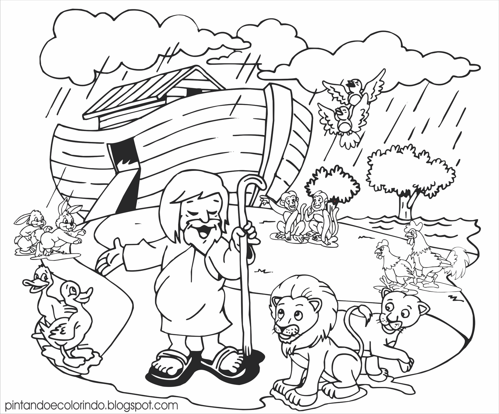 DESENHOS DA ARCA DE NOÉ PARA COLORIR E IMPRIMIR - Desenhos para Colorir ...