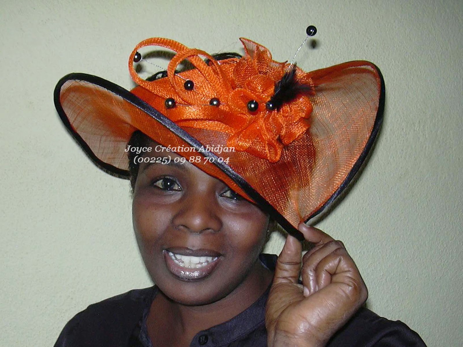 Chapeau De Cérémonie Femme Couleur Orange Rouille - Taille XS/S, Fabriqué En France, En Fibres Naturelles, Occasion Comme Neuf