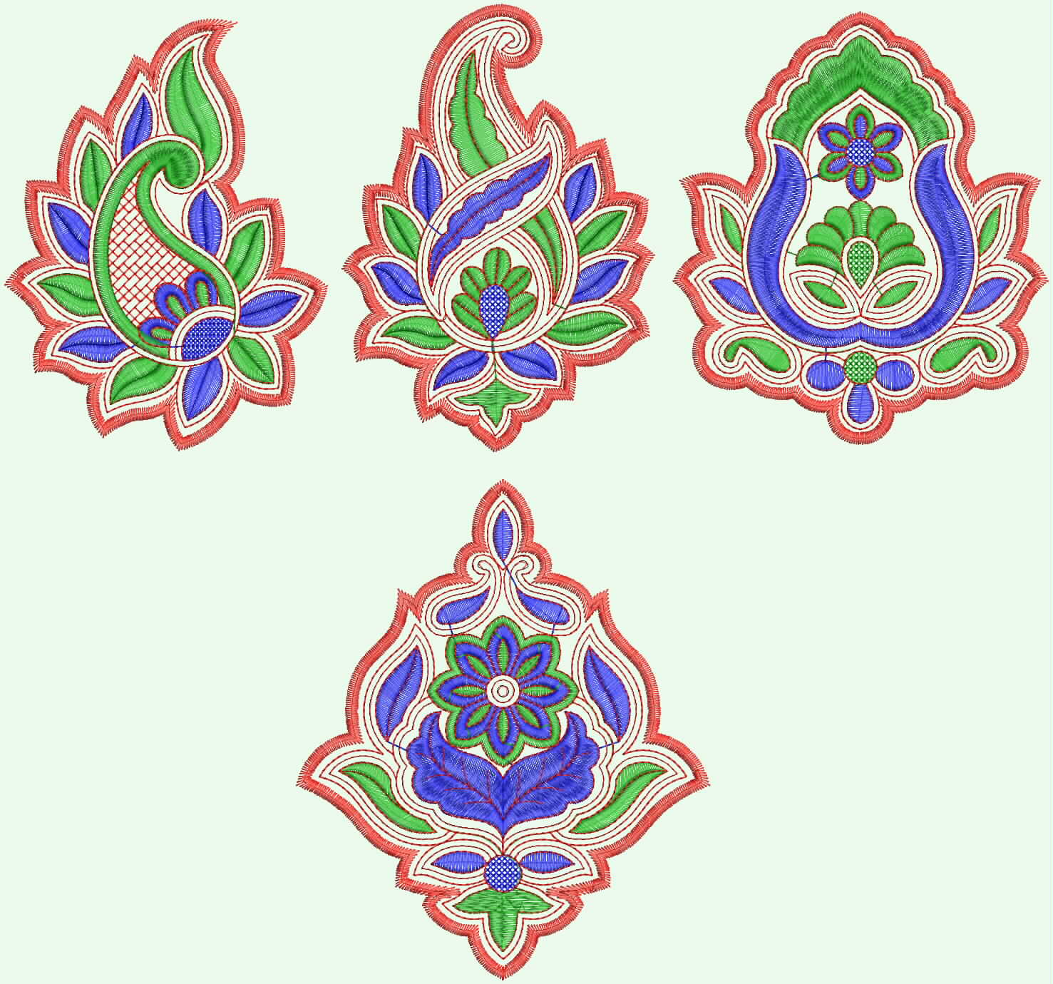 Embdesigntube: Indian Boutique PatchWork Embroidery