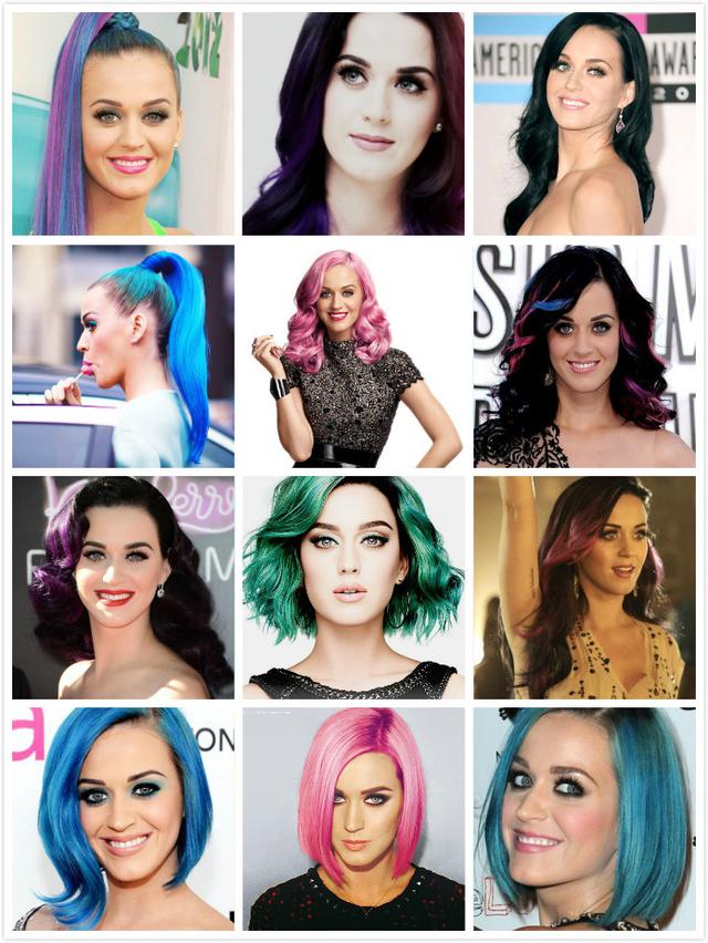 Katy Perry is the second person if the toss hair color, then nobody can say first. Every few days to change color, and very exciting!