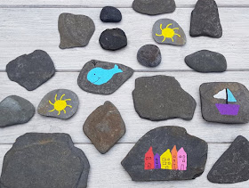 DIY: Ein Steinmemory für Kinder aus bemalten Steinen. Die Steine könnt Ihr zusammen mit Euren Kindern bemalen.