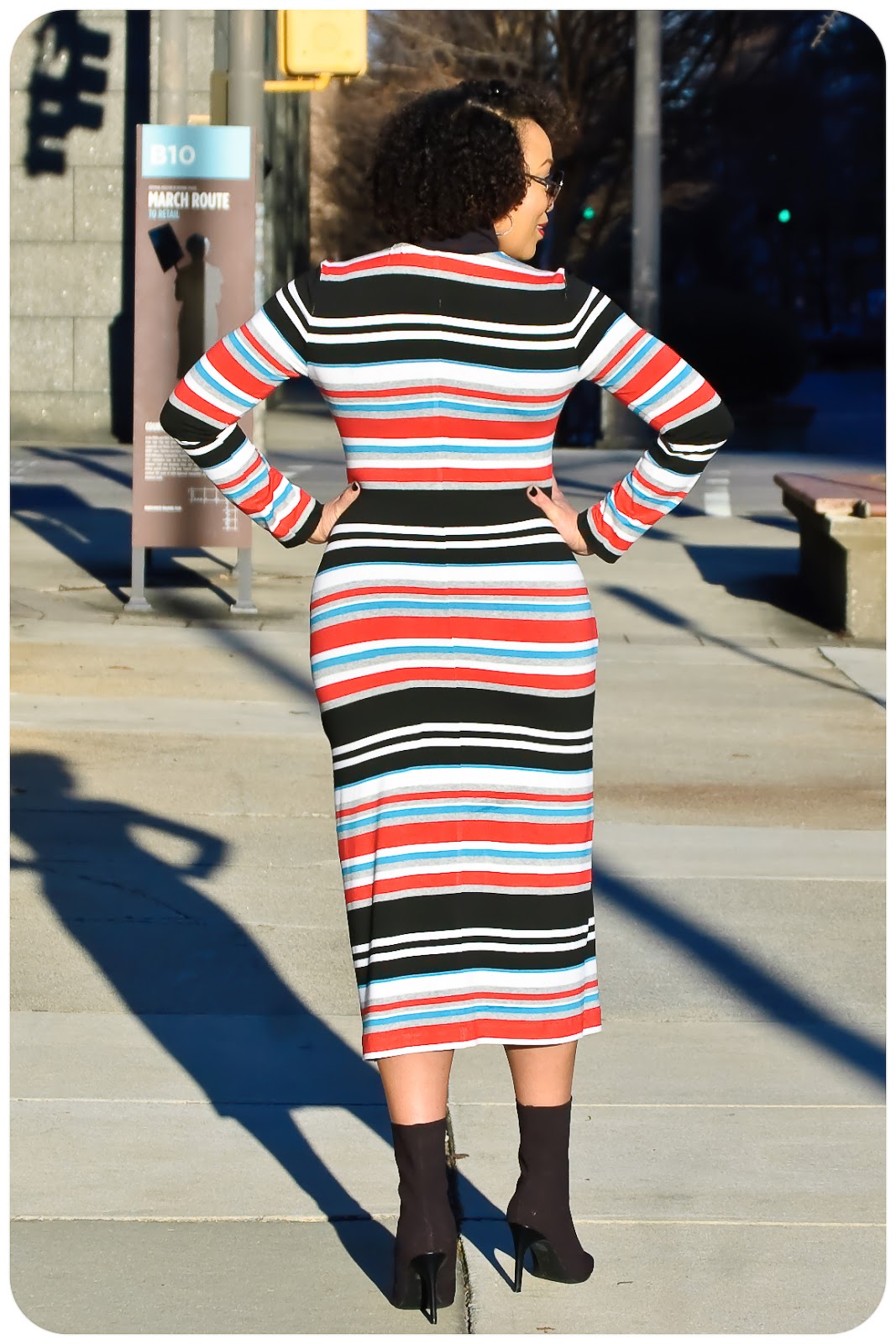 Vogue 8939 - Turtleneck Striped Midi Dress! Erica Bunker DIY Style