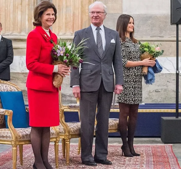 King Carl Gustaf, Queen Silvia and Princess Sofia of Sweden attended a concert at the Royal Palace in Stockholm.