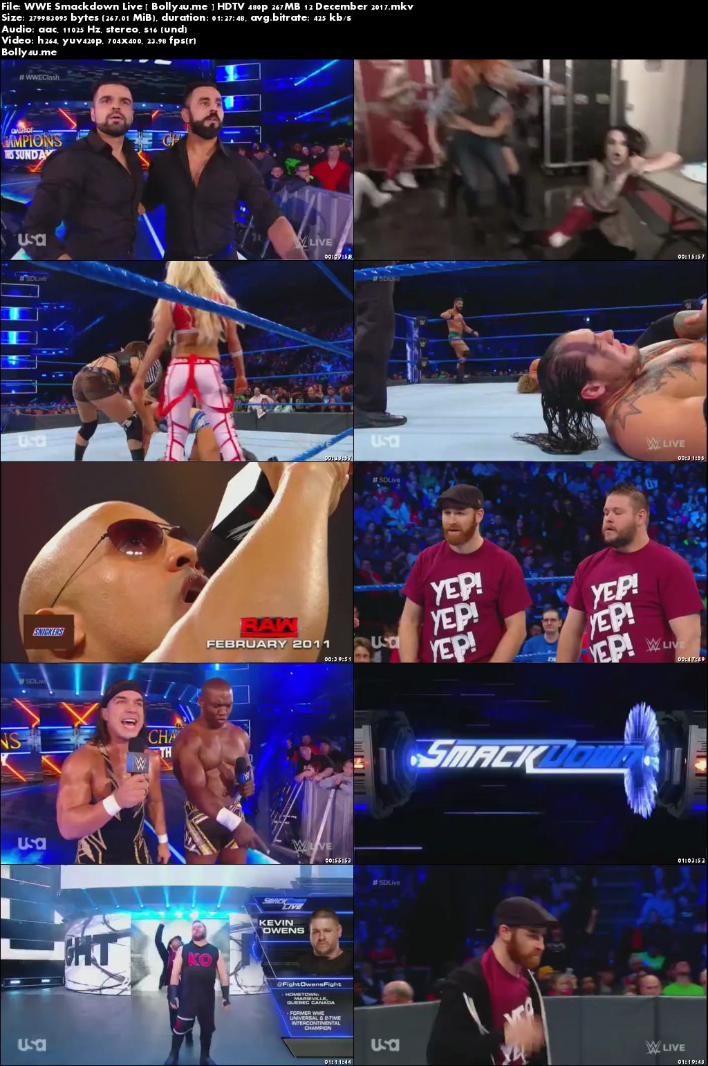 WWE Smackdown Live HDTV 480p 250MB 12 December 2017 Download