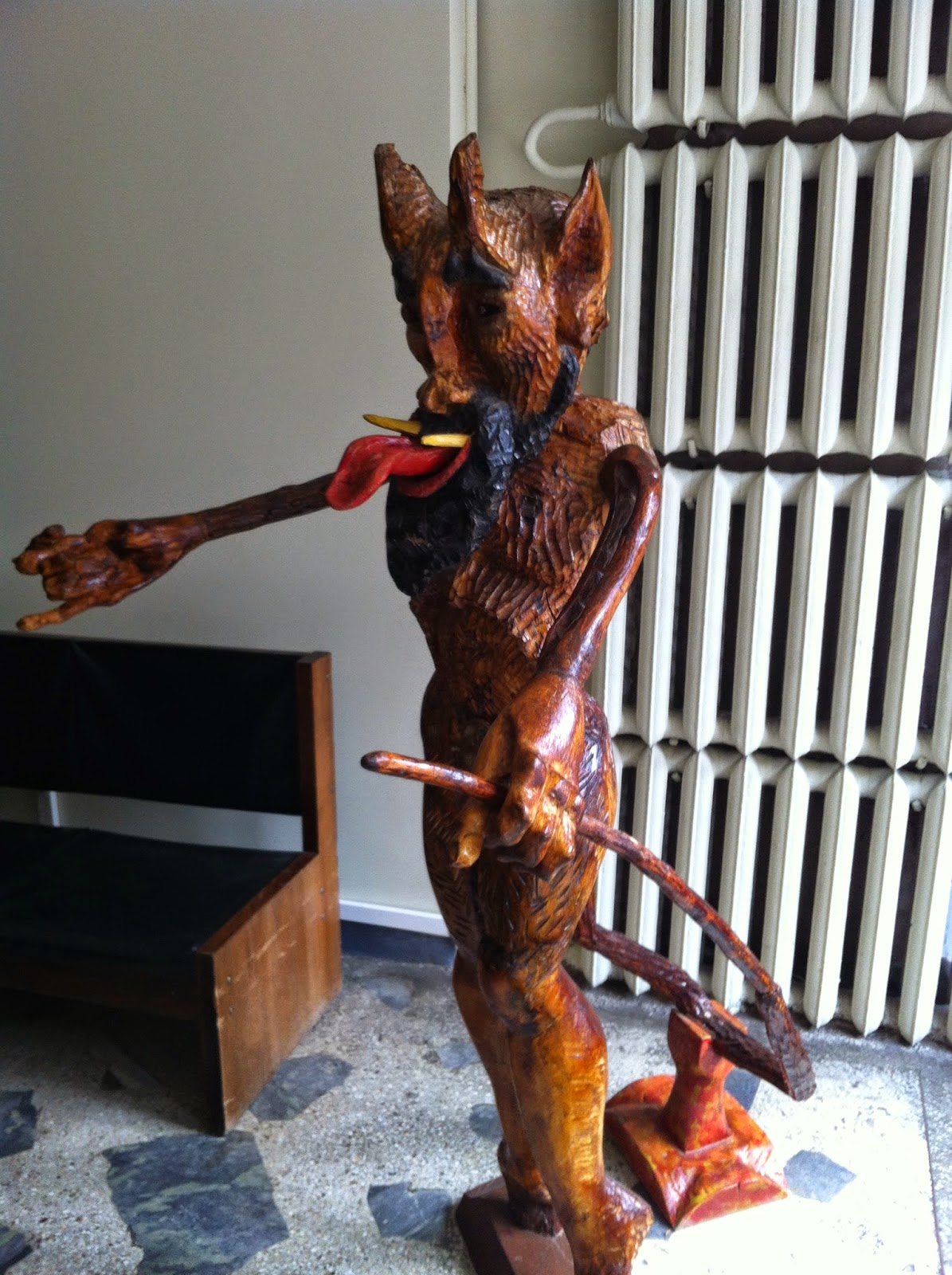 A wooden devil from the Devil's Museum in Kaunas