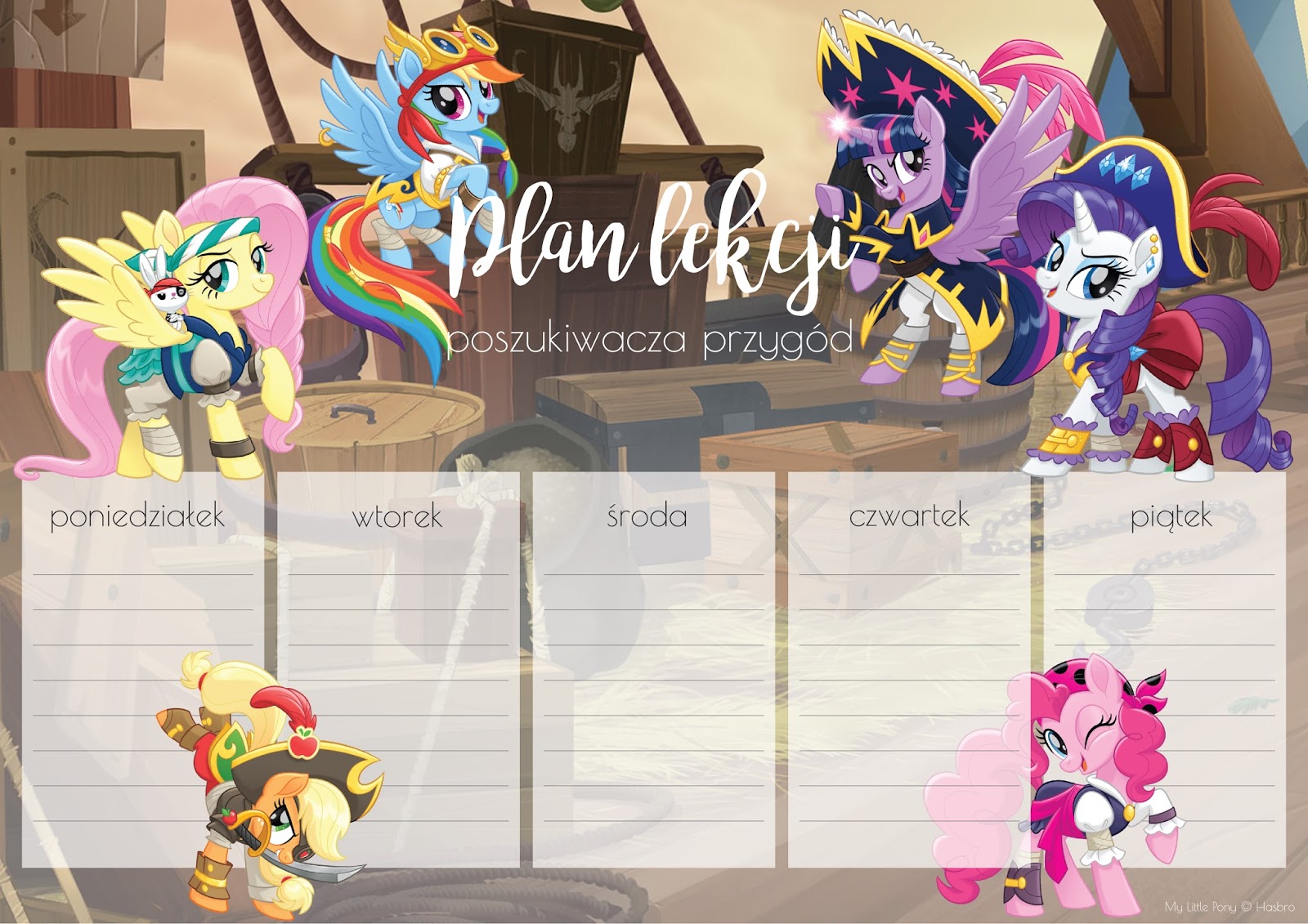 Plan Lekcji Do Druku Kucyki Pony - For Glorious Equestria: Kucykowe plany lekcji od Eljonka