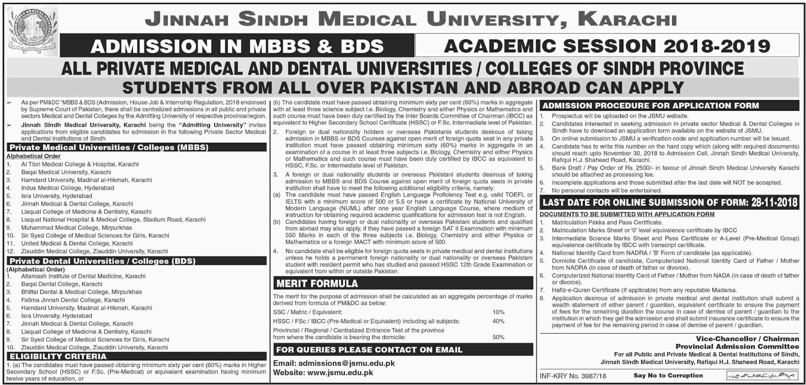 A Complete guide for Admission in Private Medical colleges of Sindh.