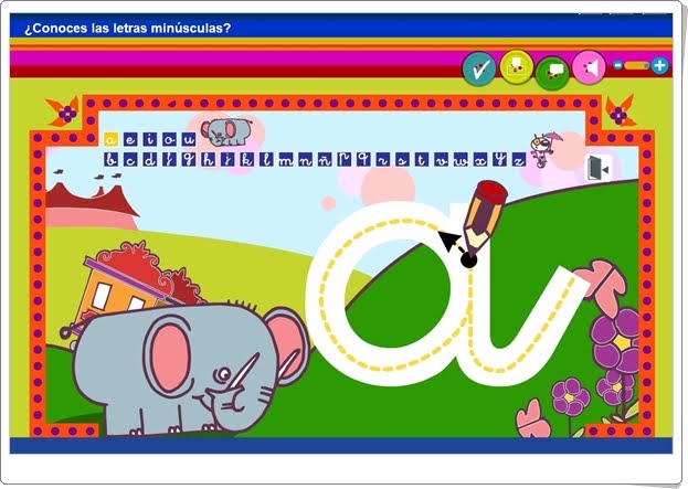 "¿Conoces las letras minúsculas?" (Aplicación interactiva de Lectoescritura)