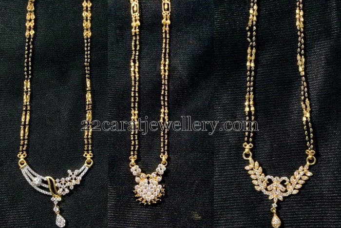 Black Beads with Diamond Lockets