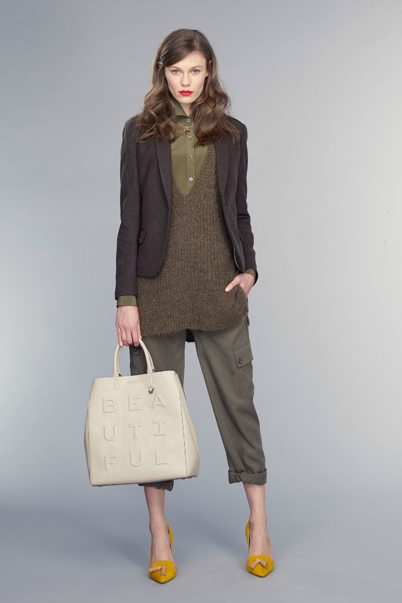 banana republic fall 2015 ootd outfit layered neutrals and bag