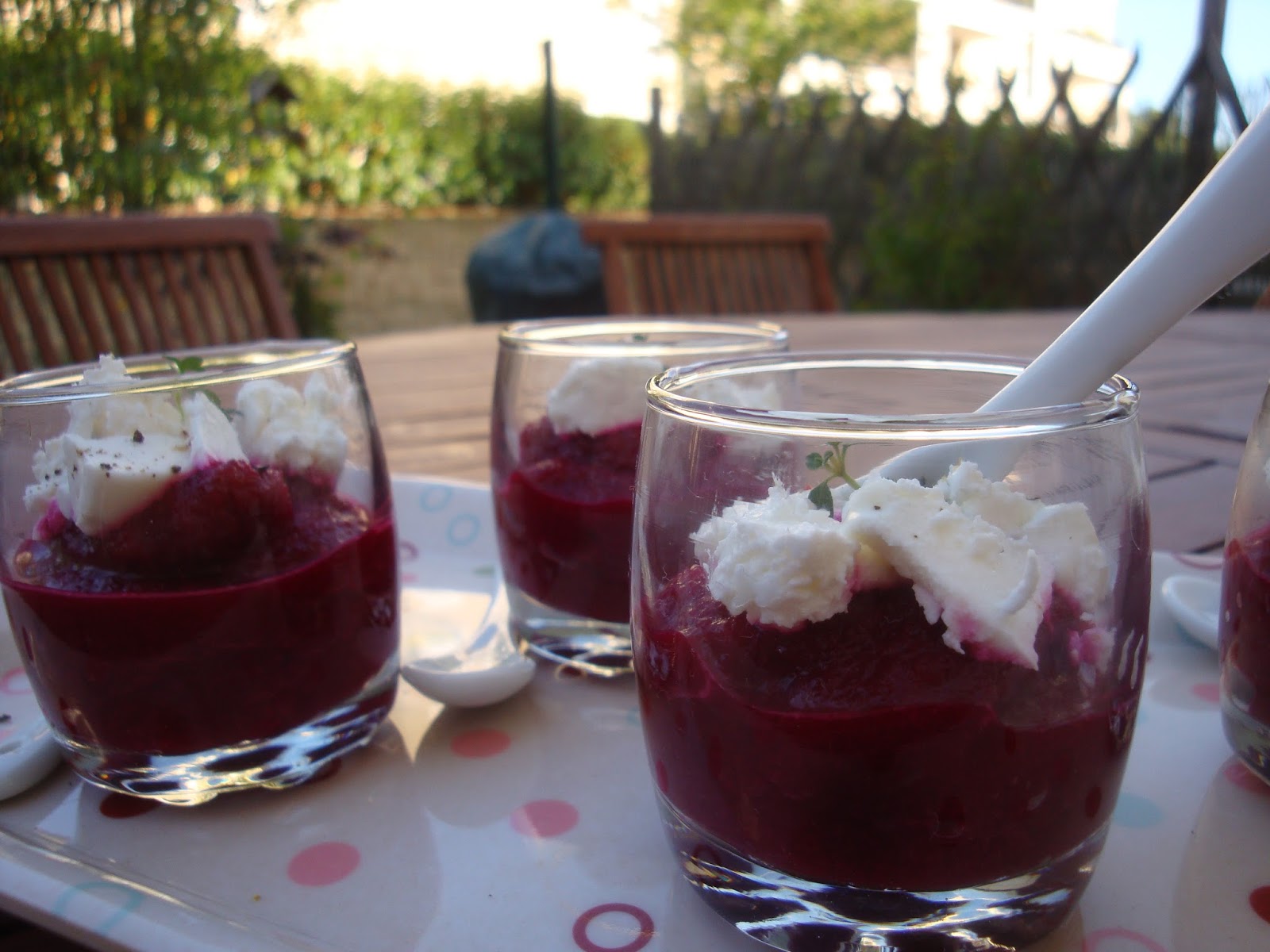 Verrines betteravechèvre