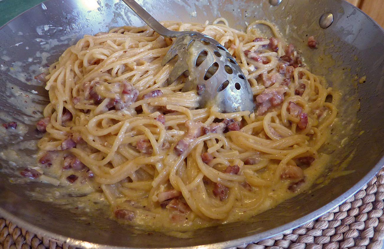 Living the life in SaintAignan Spaghetti à la carbonara