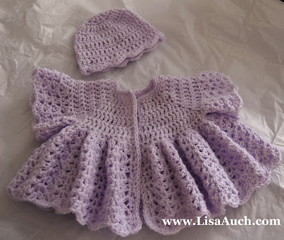 Free Crochet Patterns-crochet baby layette patterns-baby sweater patterns- Baby Cardigan and Matching Hat