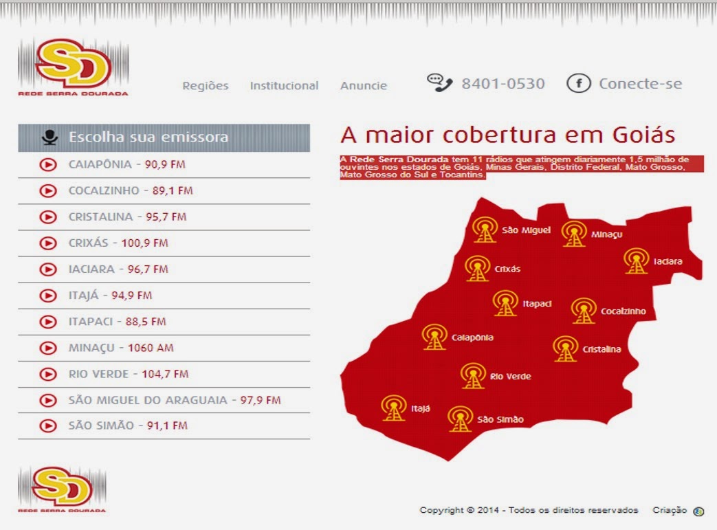 Rede Serra Dourada Inaugura seu novo site na com sua programação ao vivo