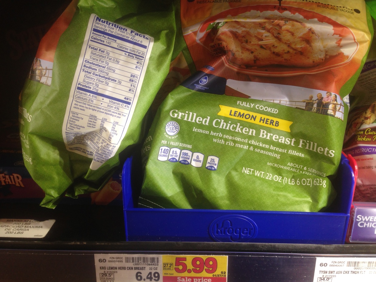 Healthy Grocery Grilled Chicken Fillets, Lemon Herb, 22 oz Kroger
