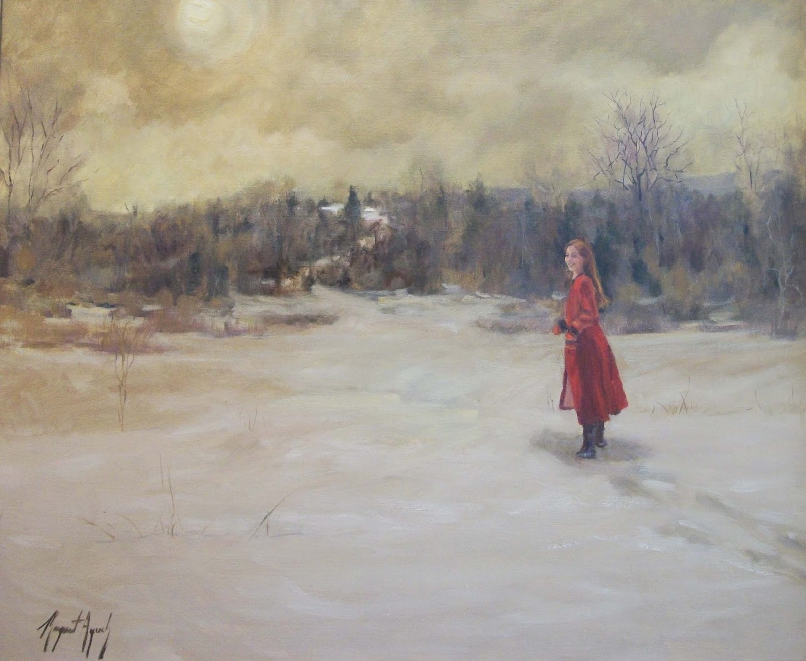 Margaret Aycock Representational Oil Painting in Oklahoma Girl in a