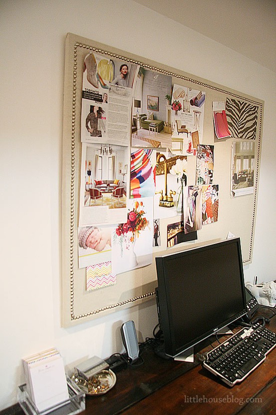 Jonathan & Anna Pinterest Challenge Burlap Covered Cork Board