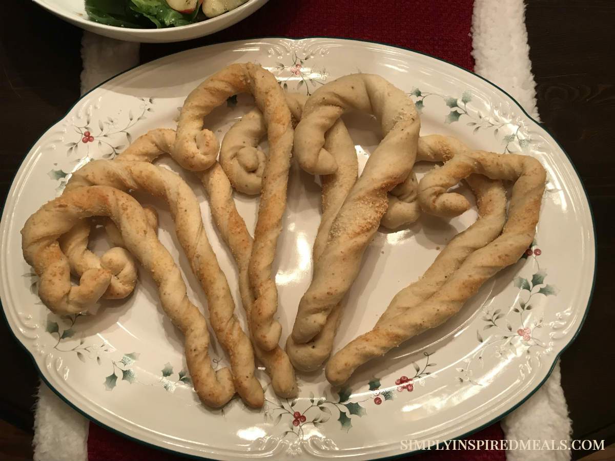 Candy Cane Bread Sticks by Simply Inspired Meals