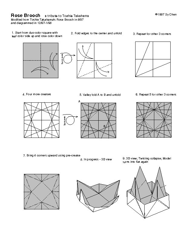 Free Printable Origami Rose