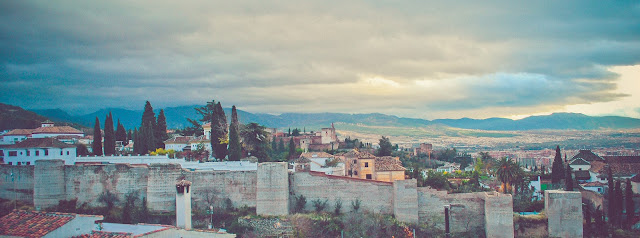sunset in Alhambra Alhambra walls