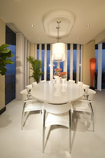 Various Dining Room Tables and Chairs Design for Your House Minimalist Modern Dining Space with White Dining Room Tables And Chairs under the Bright Track Lamp